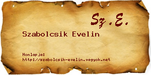 Szabolcsik Evelin névjegykártya